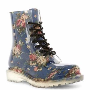 Dirty laundry floral combat boots